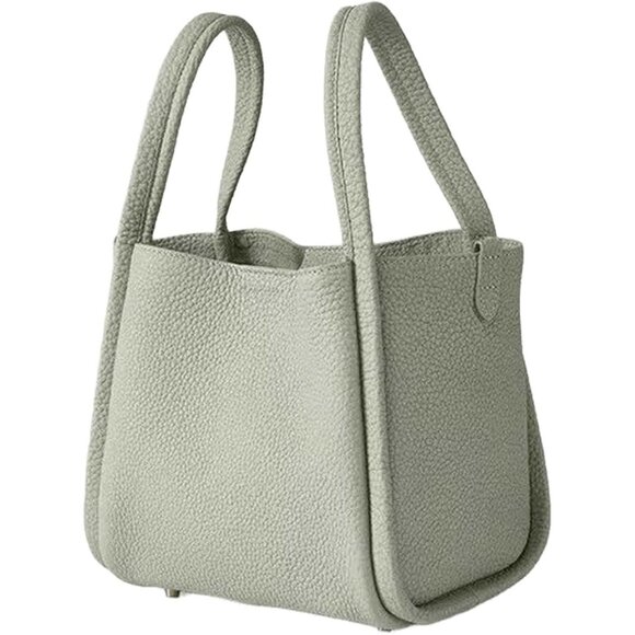 Women's Green Classic Design Luxury Leather Bucket Bag Multi Functional Elegant